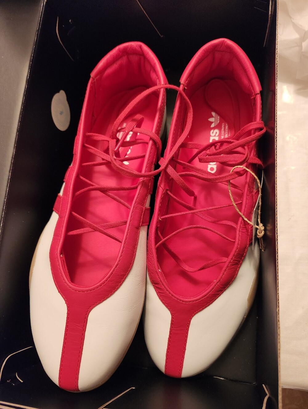 Adidas Taekwondo Mei Ballet- Red and White Lace-Up Flats
